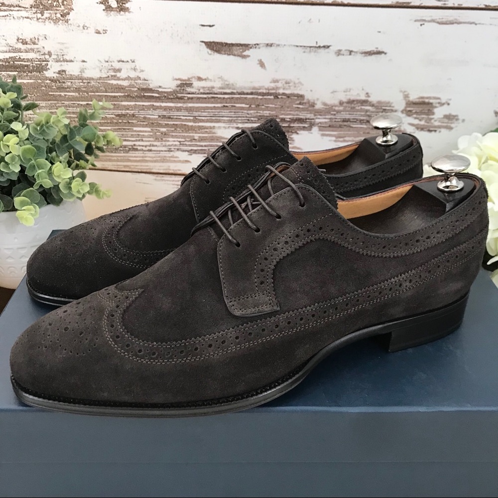 NEW Peter Millar Collection Suede Wingtip Espresso